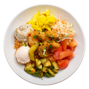 krõbe kreveti kauss pealt